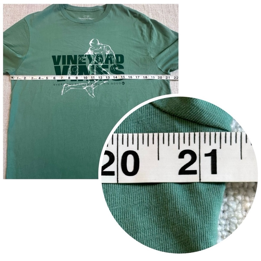 VINEYARD VINES Soccer Graphic Tee Shirt Green White Short Sleeve Cotton Men's M - Picture 10 of 12